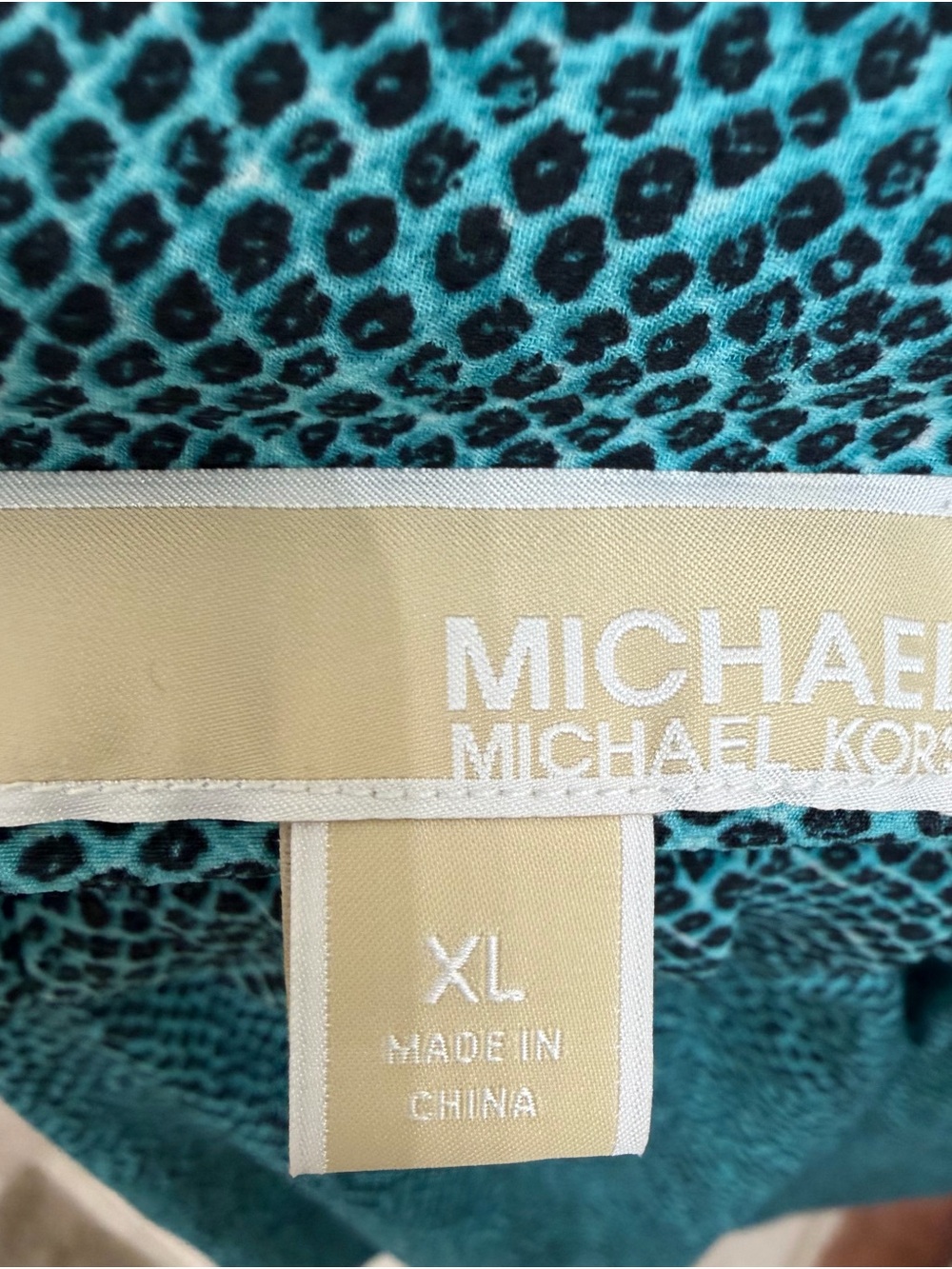 Michael Kors Teal Off-Shoulder Puff Sleeve Women's Top Size XL - Picture 3 of 4